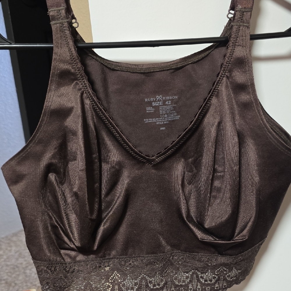 Ruby Ribbon Brown Full Coverage Bra - Picture 4 of 5